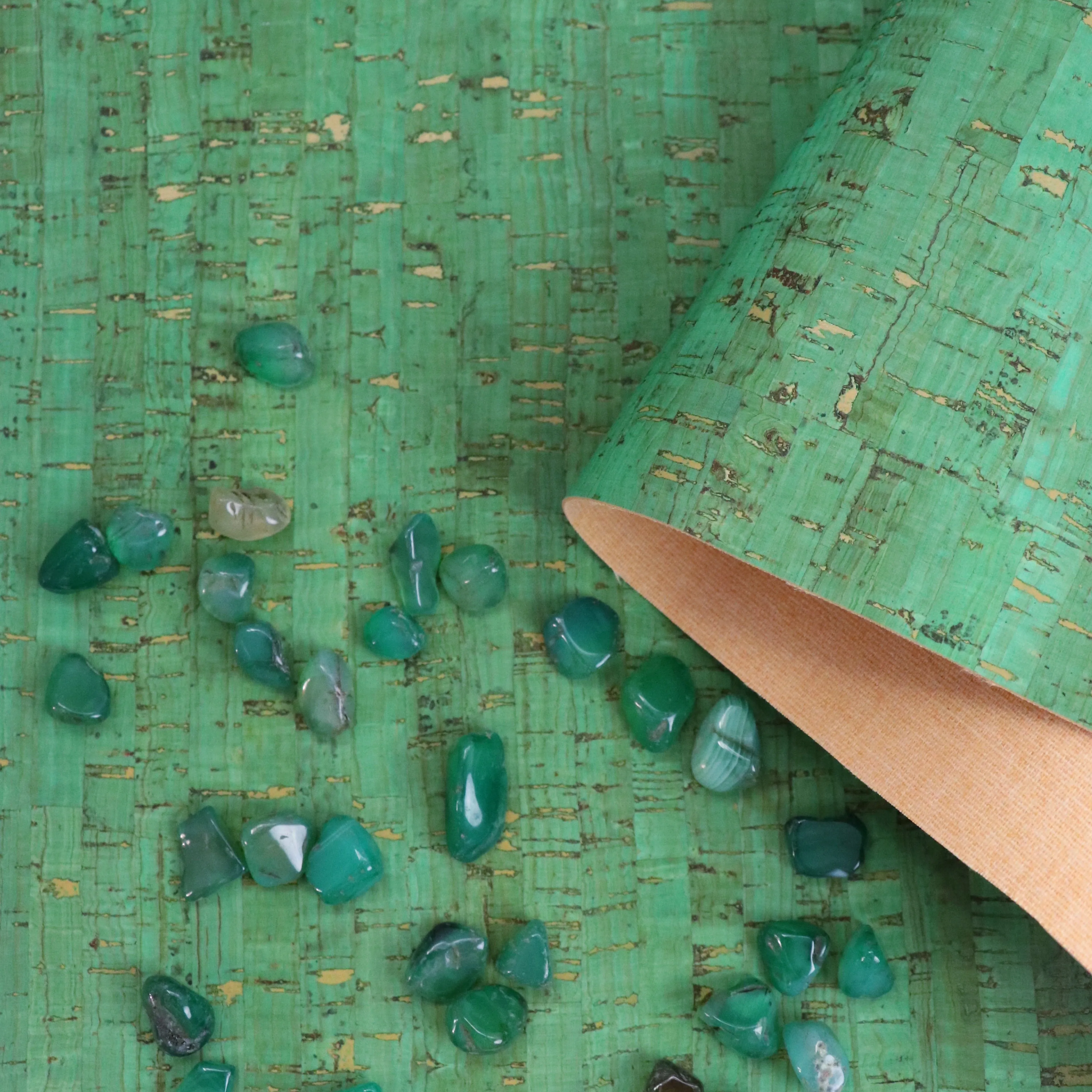 Rustic Jade Cork Fabric 12in Cuts