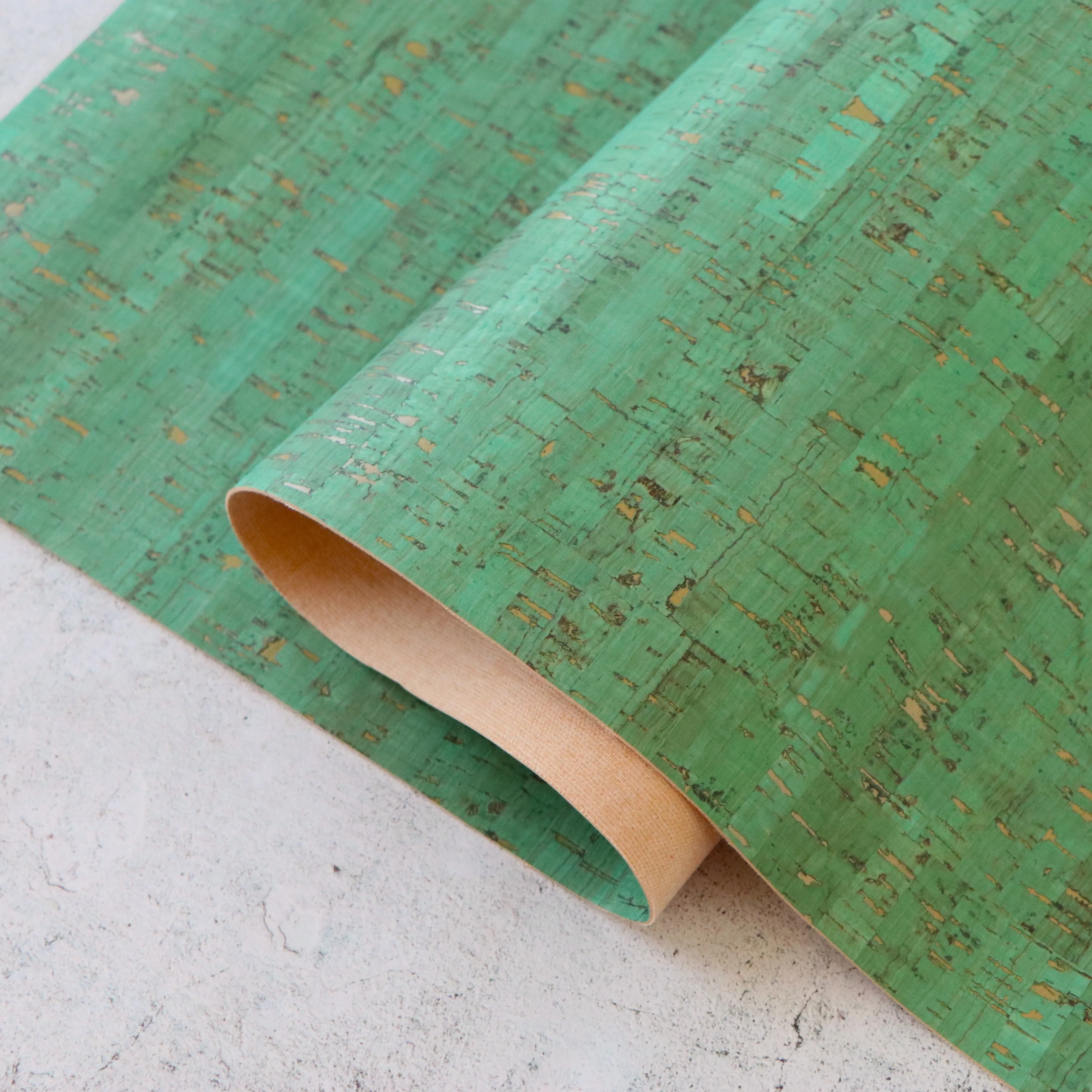 Rustic Jade Cork Fabric 12in Cuts