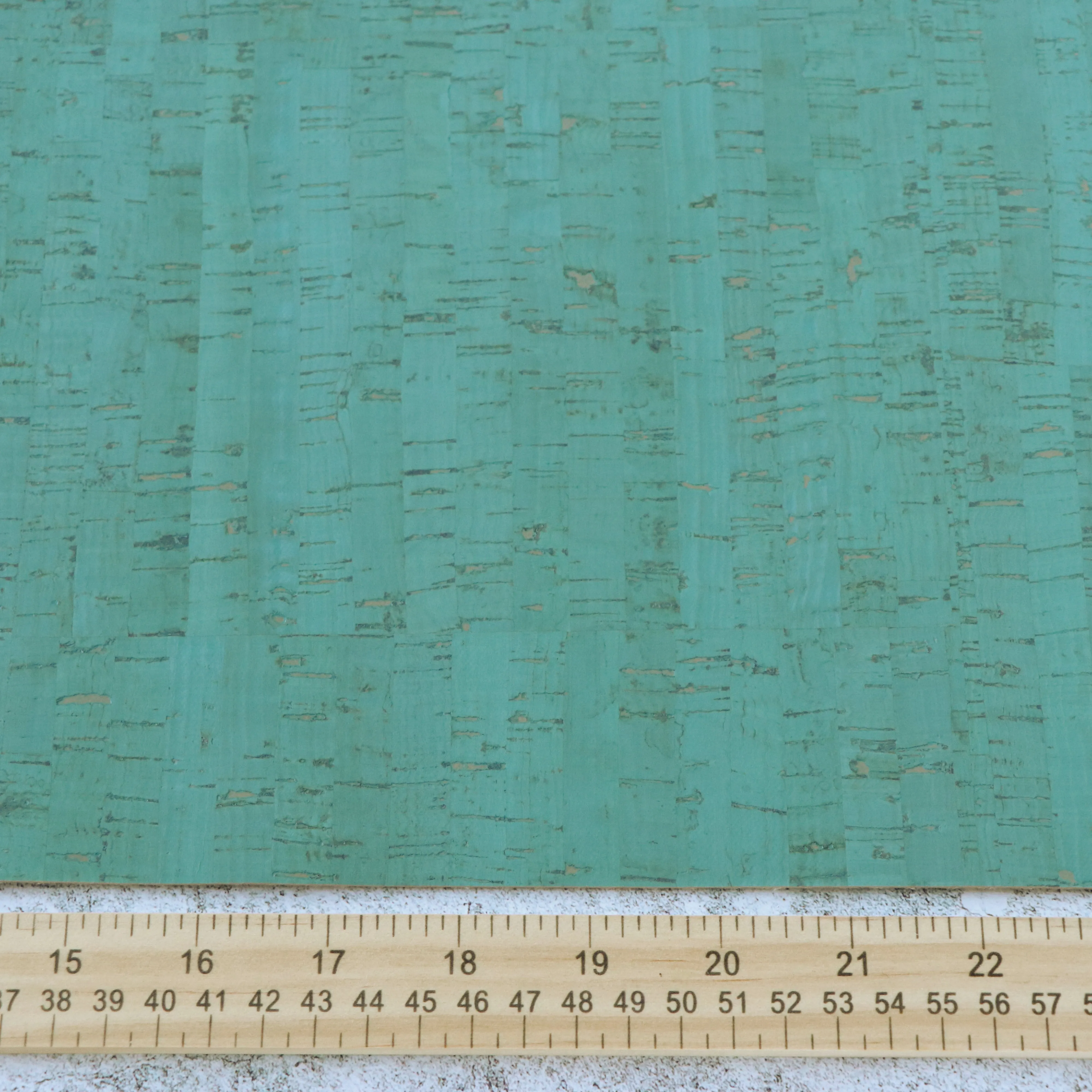 Rustic Turquoise Cork Fabric