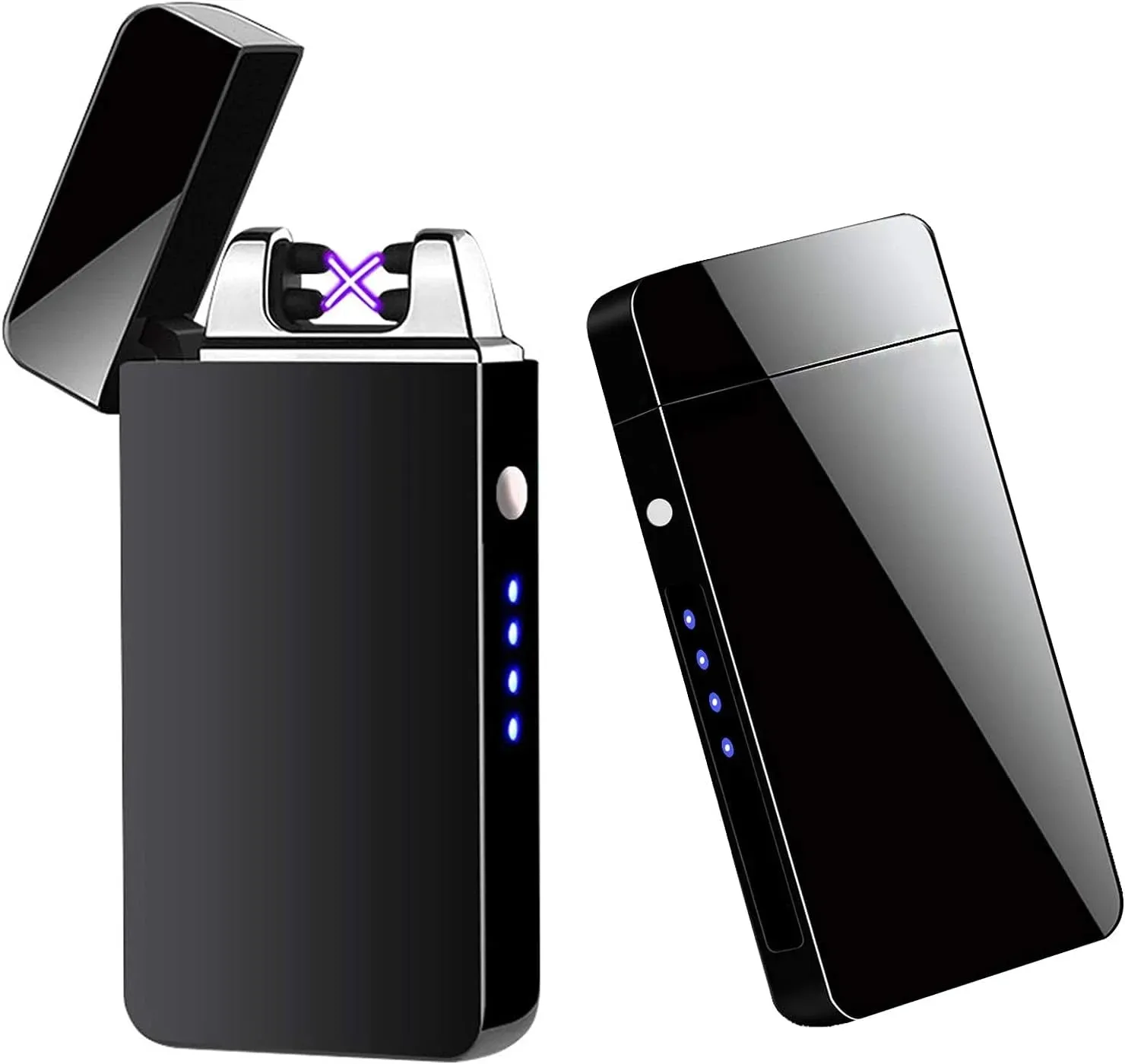 Smart Windproof Electric Metal Lighter Flameless Plasma Lighter Double Arc Usb Rechargeable Led Power Display Touch HOT