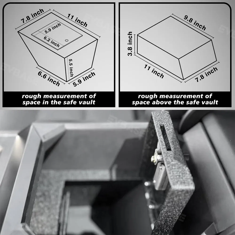 Tesla Cybertruck Center Console Safe Lockbox Storage Box Anti-Theft Safe Vault Armrest Organizer