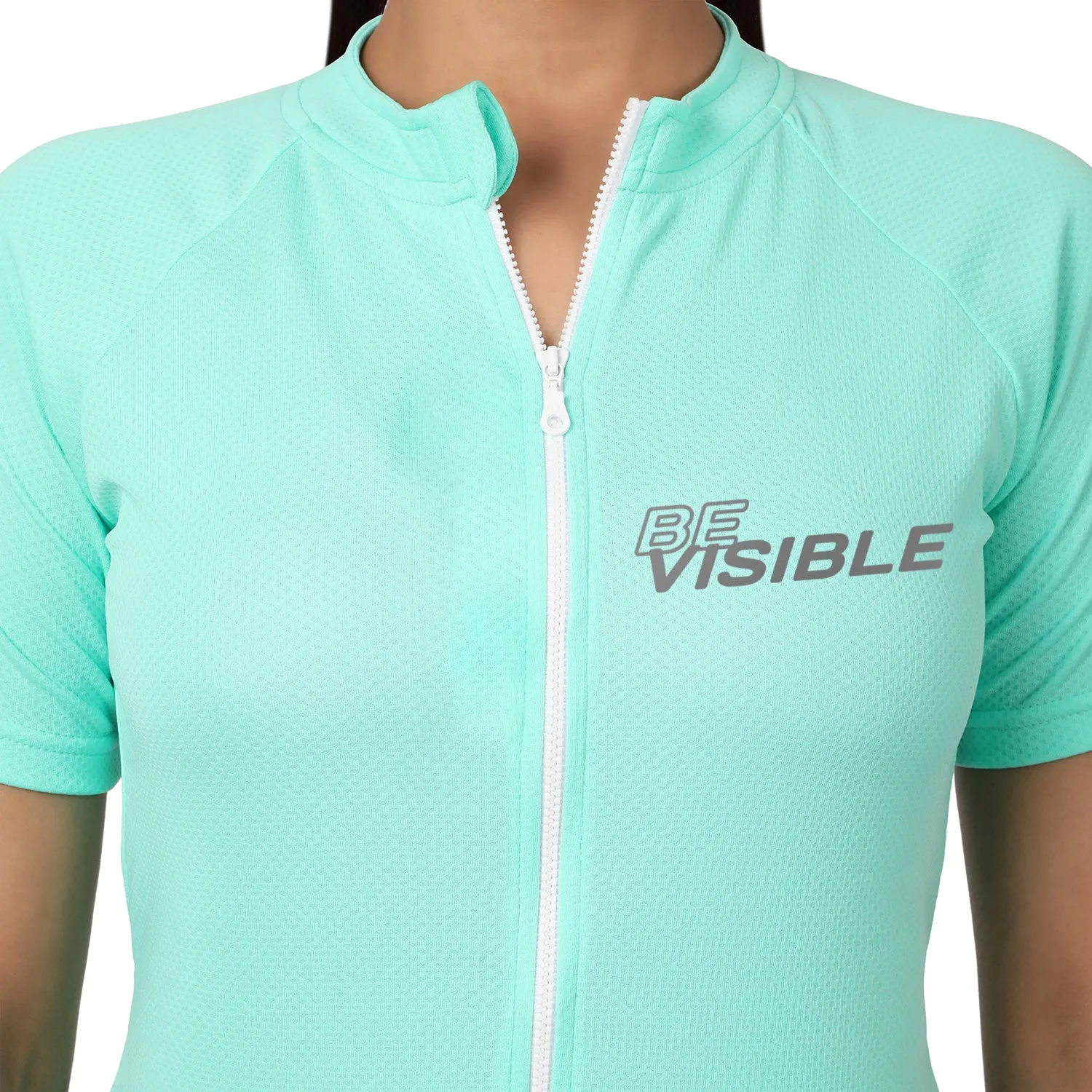 Triquip BeVisible Cycling Jersey Women Half Sleeves - Sea Green