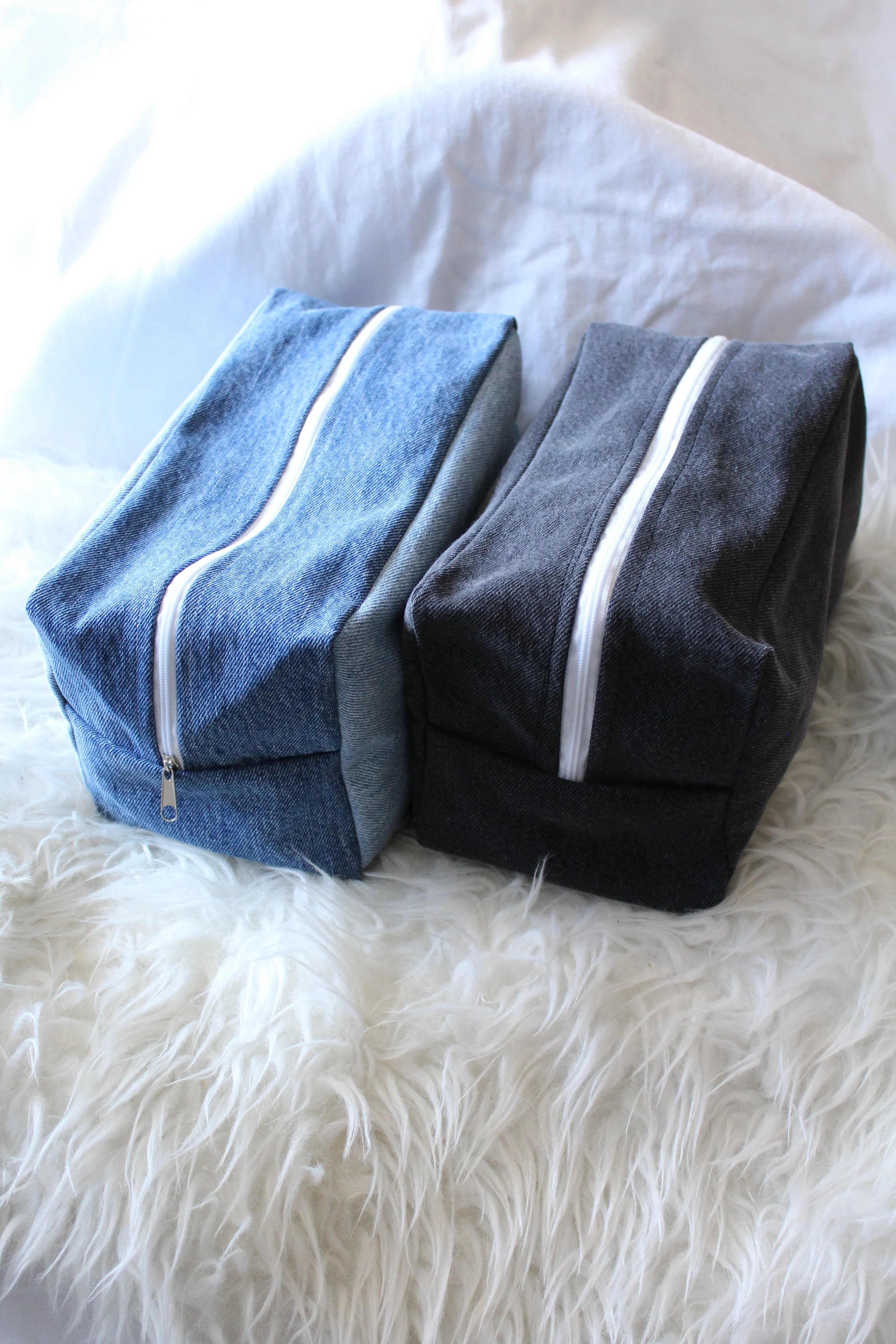 Vintage Denim Travel Case