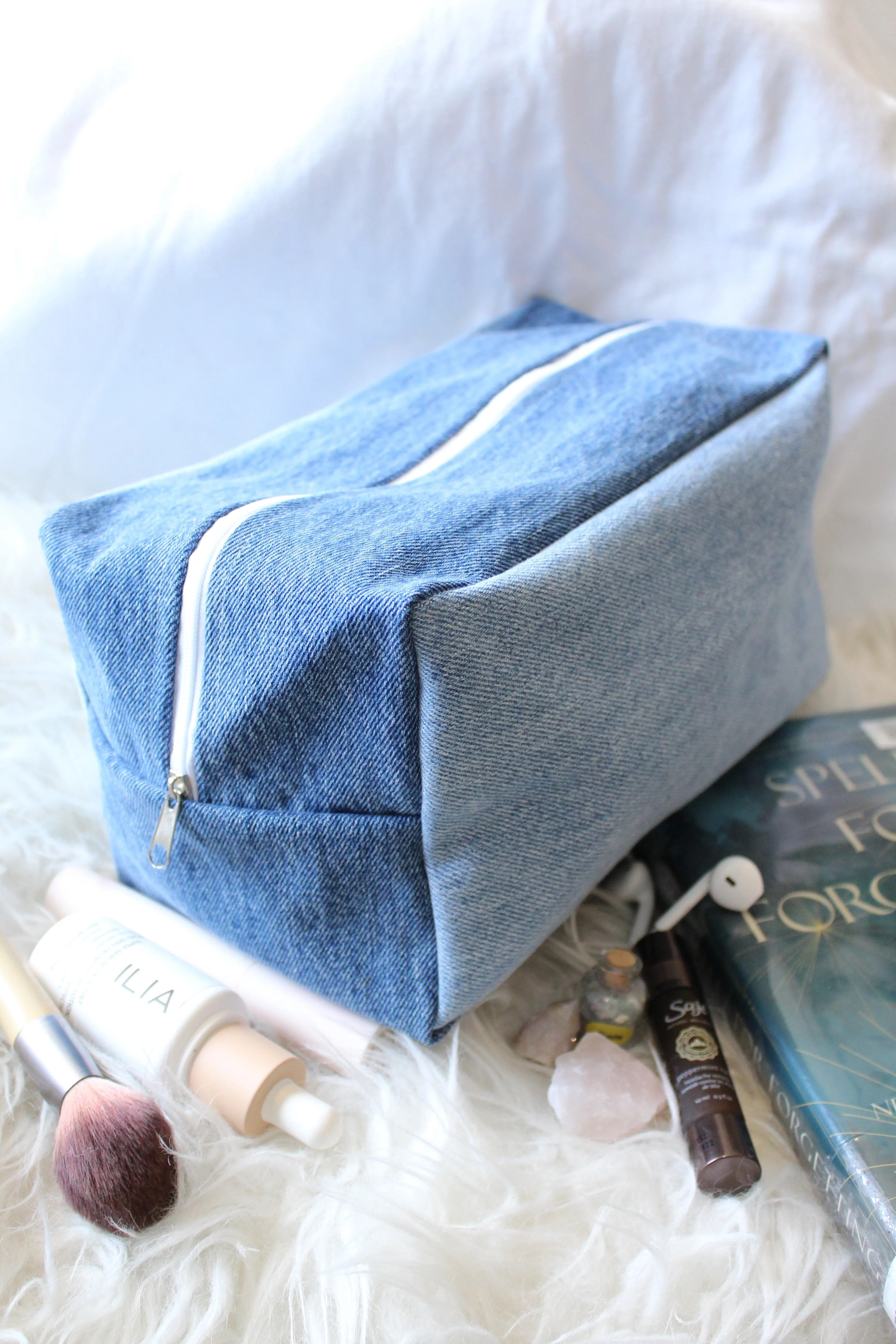 Vintage Denim Travel Case