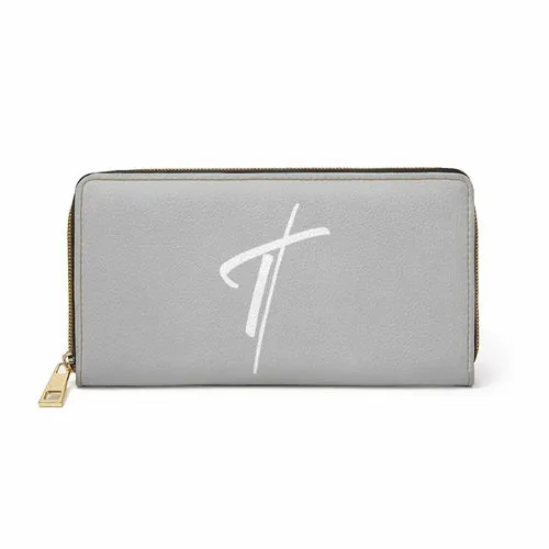 Wristlet Phone Wallet, Grey and White Cross Graphic Purse