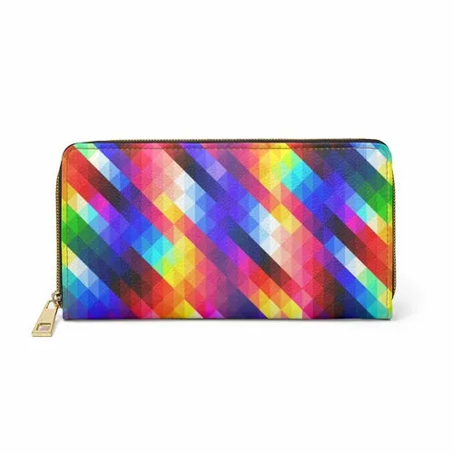 Wristlet Phone Wallet, Multicolor Gradient Colorblock Style Purse